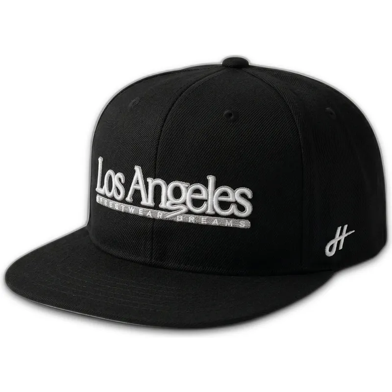 cappello-piatto-nero-snapback-los-angeles-skylines-the-snap-di-homenage