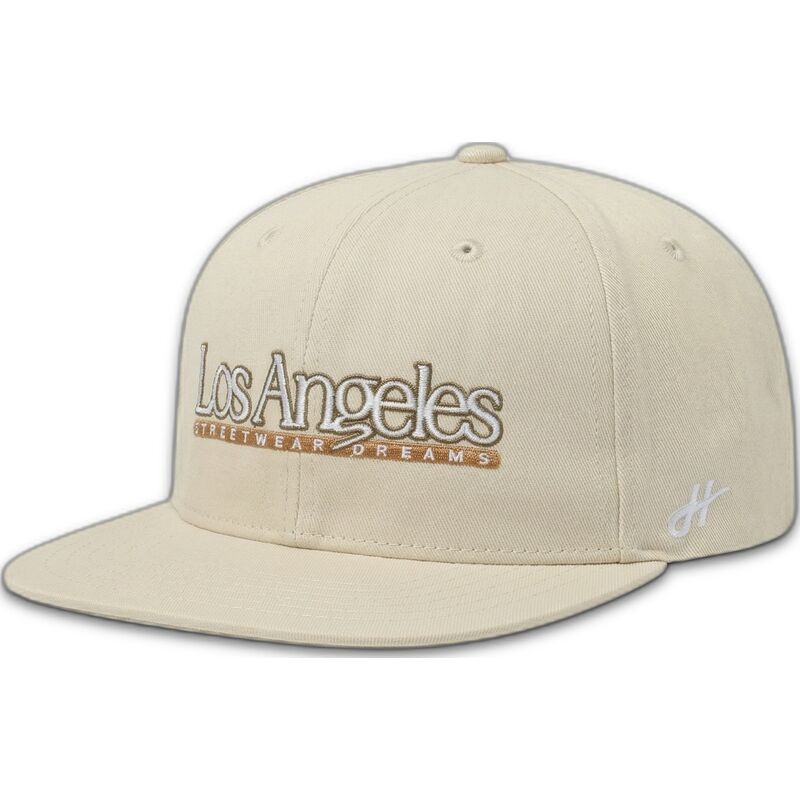 cappello-piatto-beige-snapback-los-angeles-skylines-the-snap-di-homenage