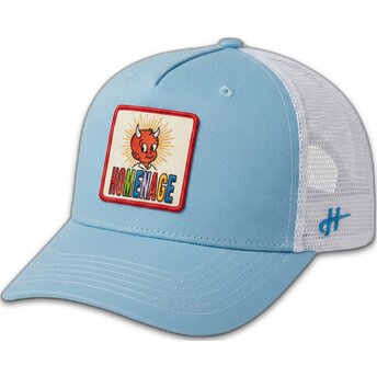 Petten gebogen blauw snapback The Trucker claro Childhood Fun The van Homenage