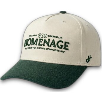 Beige und grüne gebogene Snapback-Kappe Liberty Sport The Retro von Homenage