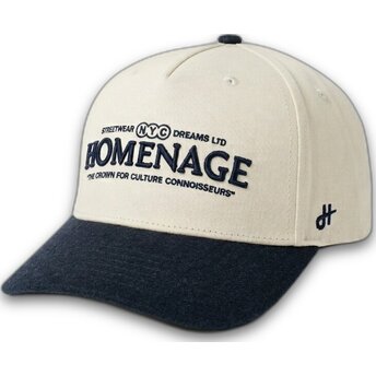 Gebogene beige und marineblaue Snapback-Kappe Liberty Sport The Retro von Homenage