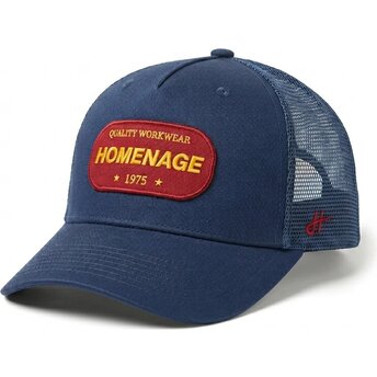 Petten gebogen marineblauw snapback The Trucker Work 1975 Workwear The van Homenage
