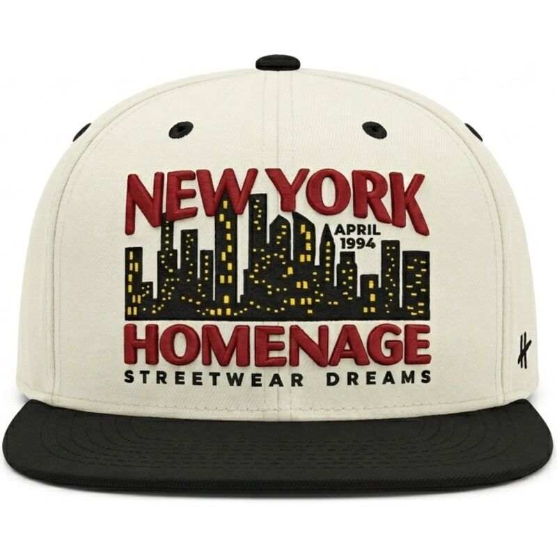 cappello-piatto-beige-e-nero-snapback-nysky-skylines-the-snap-di-homenage