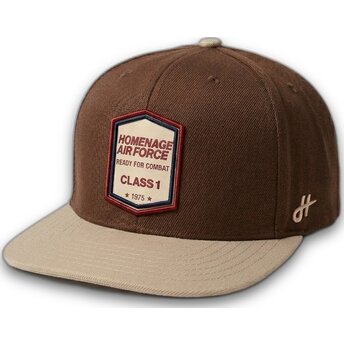 Petten plat bruin snapback The Retro van Homenage
