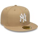 gorra-plana-marron-claro-ajustada-59fifty-league-essential-de-new-york-yankees-mlb-de-new-era