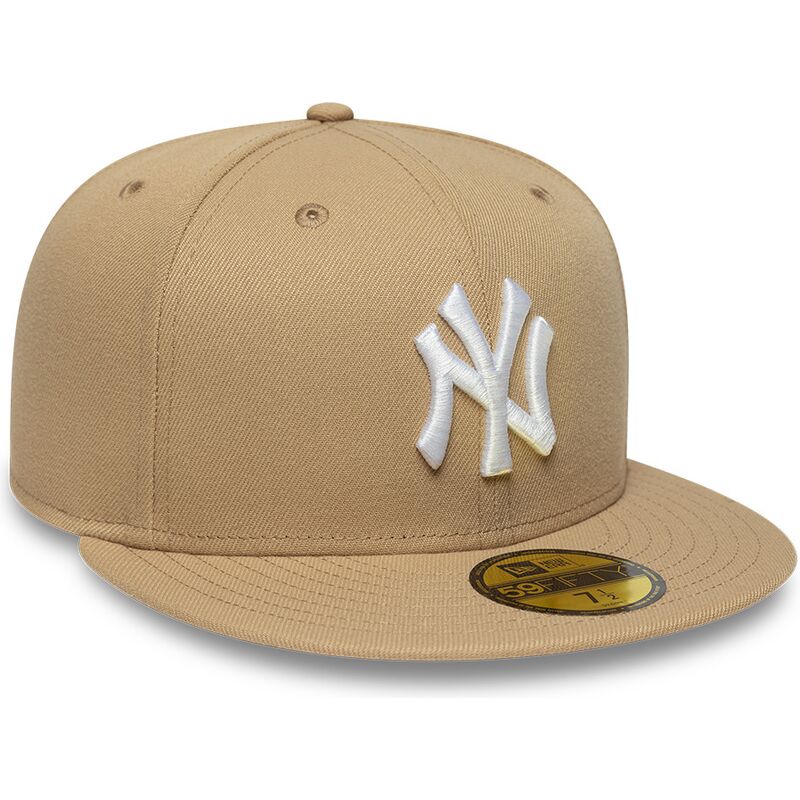 gorra-plana-marron-claro-ajustada-59fifty-league-essential-de-new-york-yankees-mlb-de-new-era