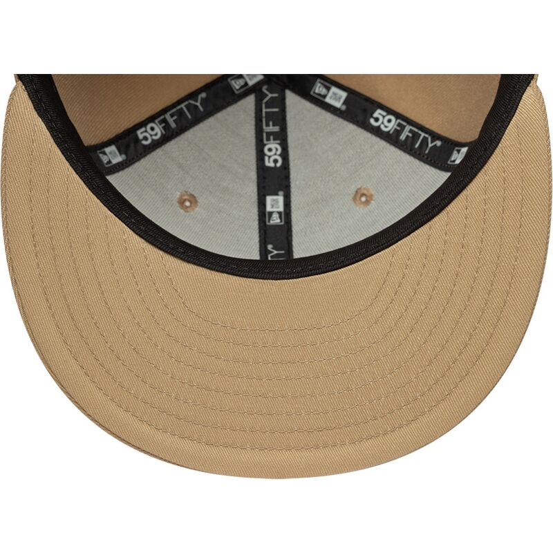 cappello-piatto-marrone-chiaro-regolato-59fifty-league-essential-di-new-york-yankees-mlb-di-new-era