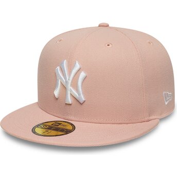 Petten plat roze aangepast 59FIFTY League Essential van New York Yankees MLB van New Era