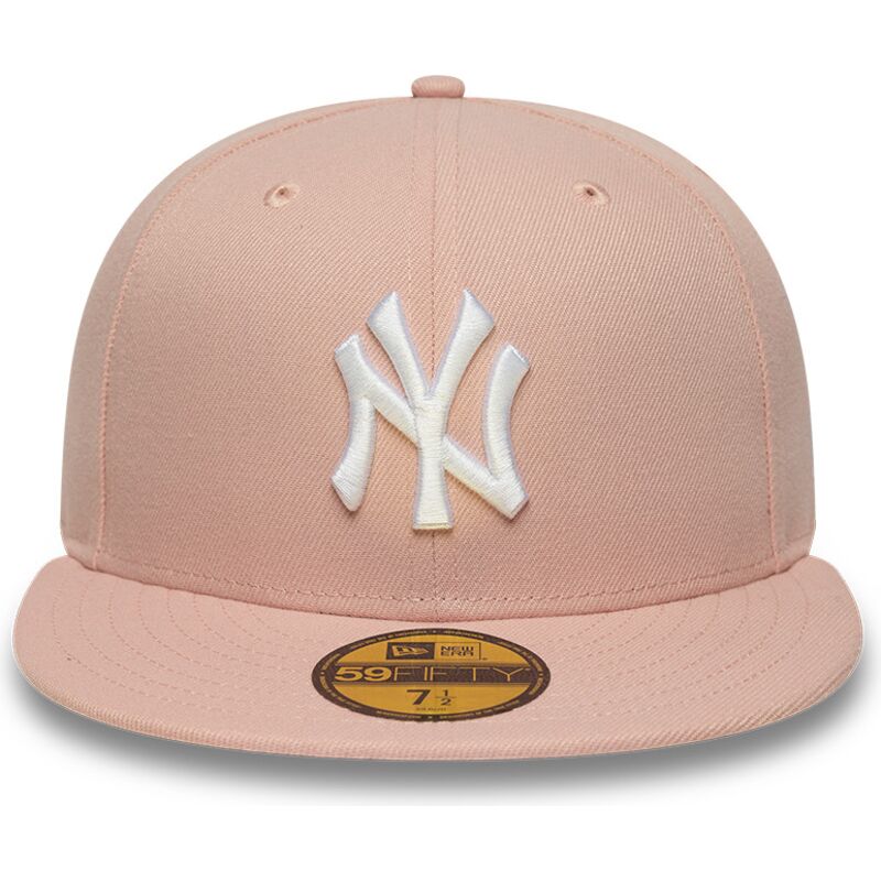 petten-plat-roze-aangepast-59fifty-league-essential-van-new-york-yankees-mlb-van-new-era
