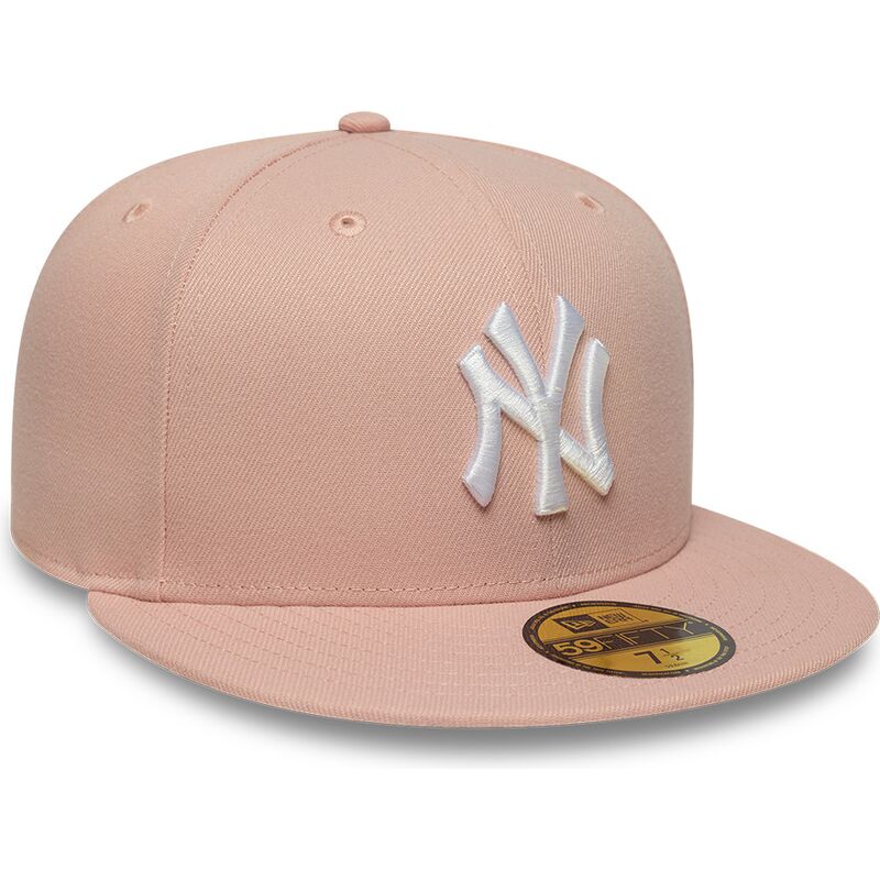 petten-plat-roze-aangepast-59fifty-league-essential-van-new-york-yankees-mlb-van-new-era