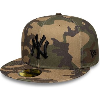 Petten plat camouflage fitted 59FIFTY Camo van New York Yankees MLB van New Era
