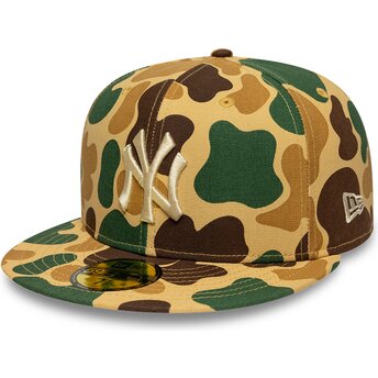 Petten plat camouflage aangepast 59FIFTY Camo van New York Yankees MLB van New Era