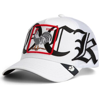 Gorra trucker blanca gallo Old English Cock The Farm de Goorin Bros.