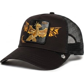 Petten gebogen zwart snapback Wings Fury The Farm van Goorin Bros.