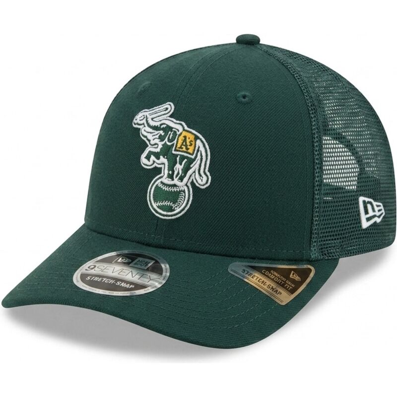 petten-gebogen-groen-snapback-9seventy-stretch-snap-evergreen-van-oakland-athletics-mlb-van-new-era