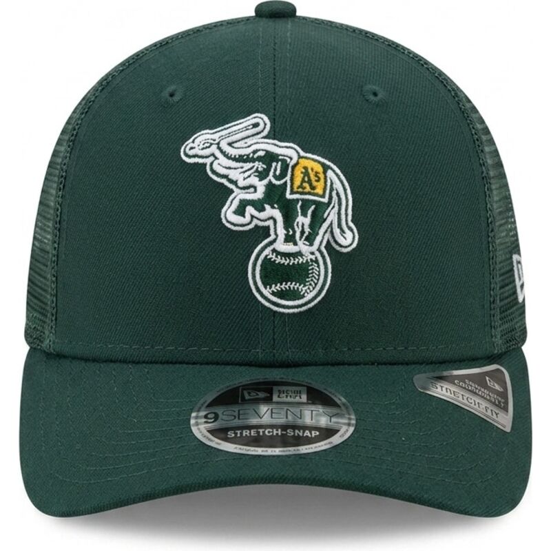 petten-gebogen-groen-snapback-9seventy-stretch-snap-evergreen-van-oakland-athletics-mlb-van-new-era