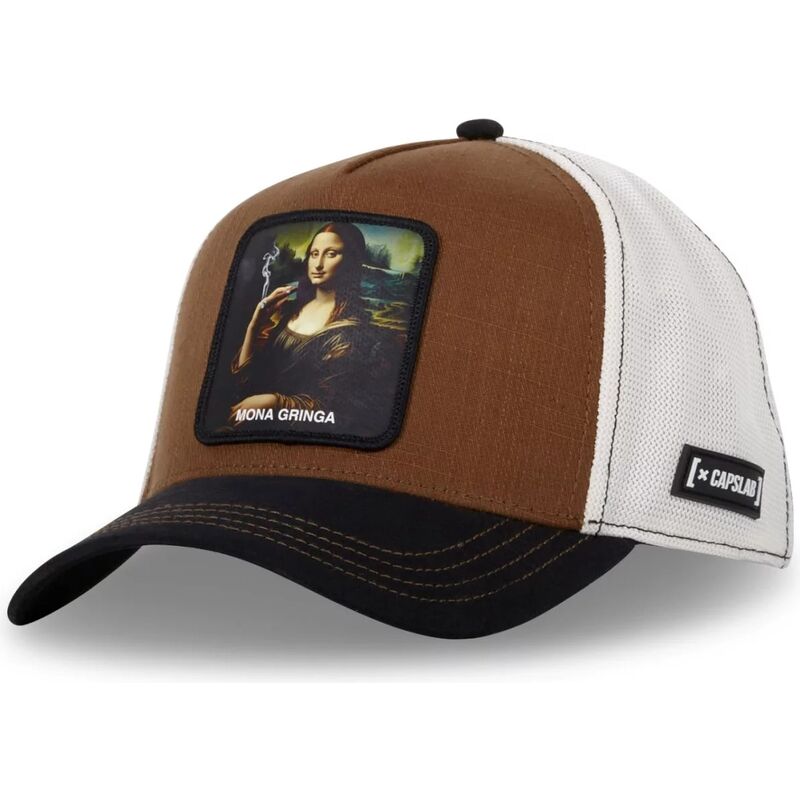 petten-gebogen-bruin-snapback-mona-lisa-famous-van-capslab