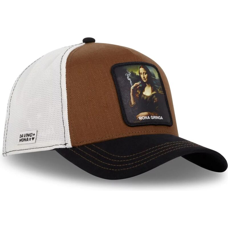 petten-gebogen-bruin-snapback-mona-lisa-famous-van-capslab