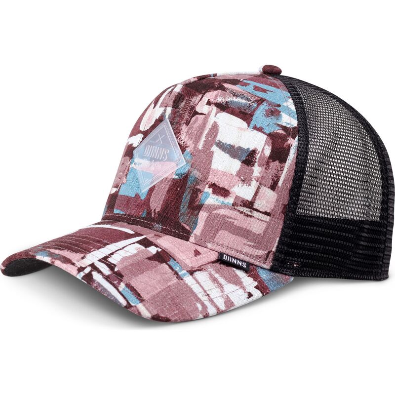 petten-gebogen-rood-snapback-hft-patternabstract-van-djinns