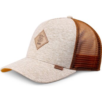 Petten gebogen beige snapback marrón HFT ColourMelange van Djinns