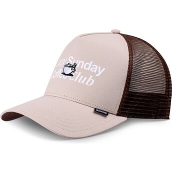 Petten gebogen beige snapback HFT Guy in a Cup van Djinns