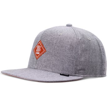 Gorra plana gris snapback con logo rojo OxfordContra de Djinns