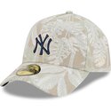 petten-gebogen-beige-fitted-59forty-a-frame-leafy-palm-van-new-york-yankees-mlb-van-new-era