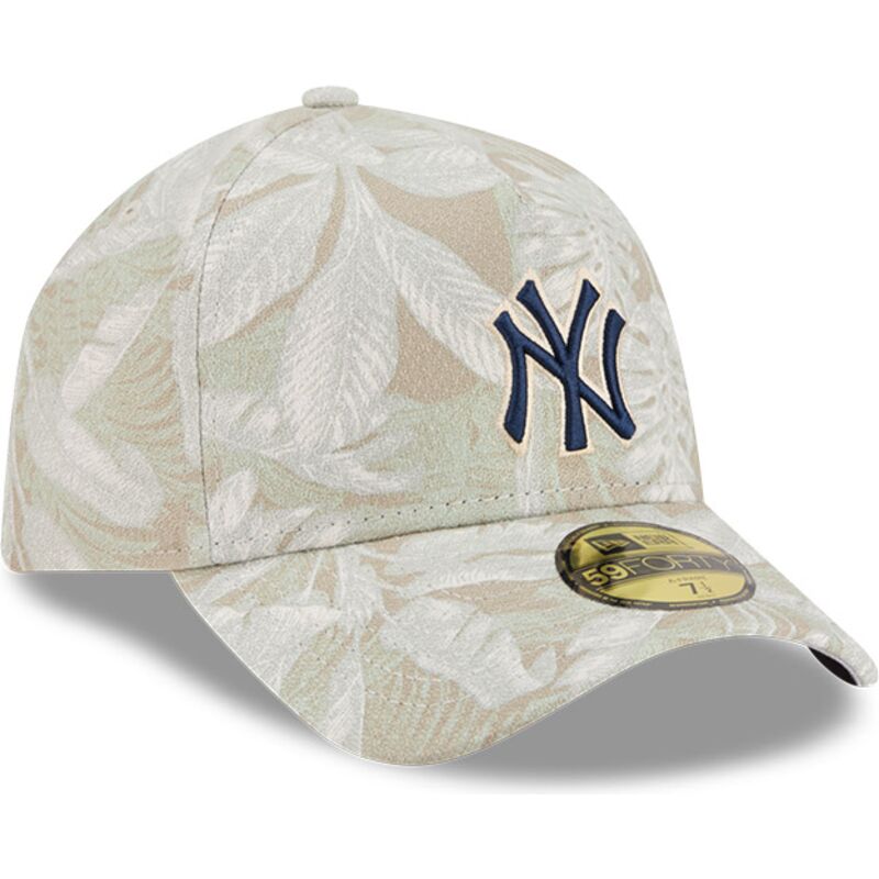 gorra-curva-beige-ajustada-59forty-a-frame-leafy-palm-de-new-york-yankees-mlb-de-new-era