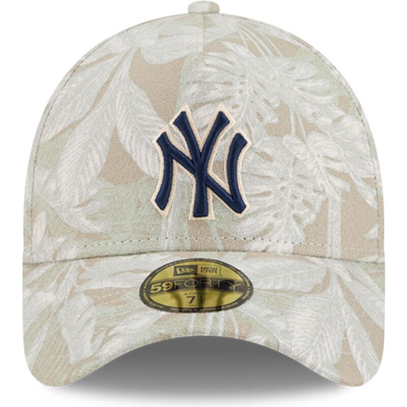 petten-gebogen-beige-fitted-59forty-a-frame-leafy-palm-van-new-york-yankees-mlb-van-new-era