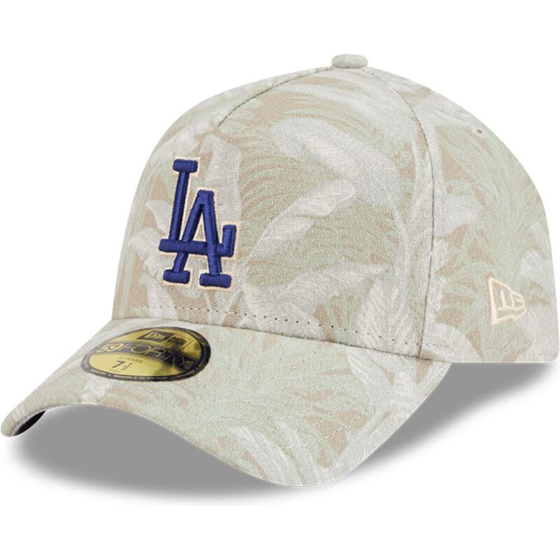 petten-gebogen-beige-aangepast-59forty-a-frame-leafy-palm-van-los-angeles-dodgers-mlb-van-new-era
