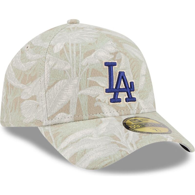 petten-gebogen-beige-aangepast-59forty-a-frame-leafy-palm-van-los-angeles-dodgers-mlb-van-new-era