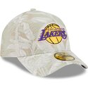 petten-gebogen-beige-aangepast-59forty-a-frame-leafy-palm-van-los-angeles-lakers-nba-van-new-era