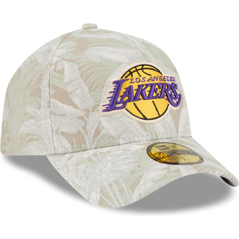 petten-gebogen-beige-fitted-59forty-a-frame-leafy-palm-van-los-angeles-lakers-nba-van-new-era