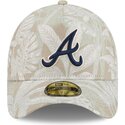 petten-gebogen-beige-aangepast-59forty-a-frame-leafy-palm-van-atlanta-braves-mlb-van-new-era