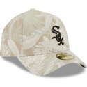 petten-gebogen-beige-aangepast-59forty-a-frame-leafy-palm-van-chicago-white-sox-mlb-van-new-era