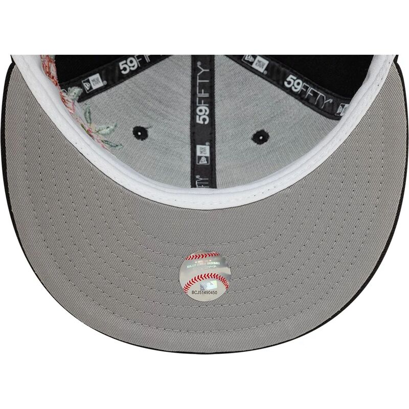 petten-plat-zwart-aangepast-59fifty-floral-van-chicago-white-sox-mlb-van-new-era