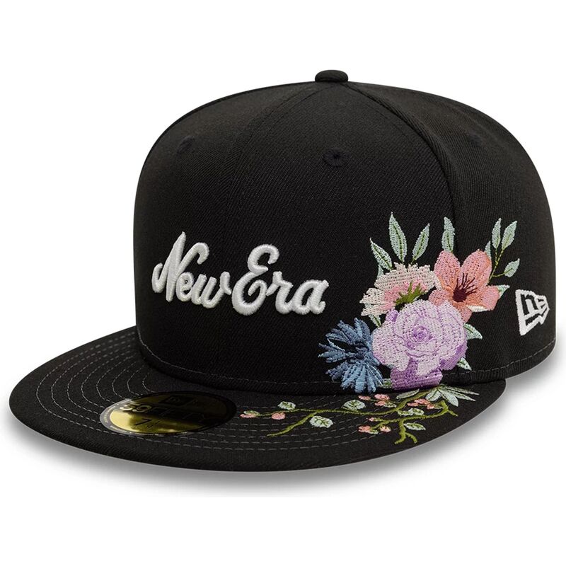 gorra-plana-negra-ajustada-59fifty-floral-emb-de-new-era