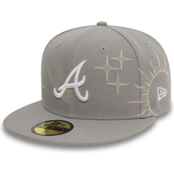 New Era Flat Brim 59FIFTY Zodiac Atlanta Braves MLB Grey Fitted Cap