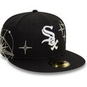petten-plat-zwart-aangepast-59fifty-zodiac-van-chicago-white-sox-mlb-van-new-era