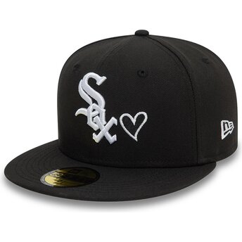 Petten plat zwart fitted 59FIFTY Heart Icon van Chicago White Sox MLB van New Era