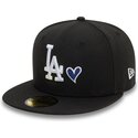 petten-plat-zwart-fitted-59fifty-heart-icon-van-los-angeles-dodgers-mlb-van-new-era