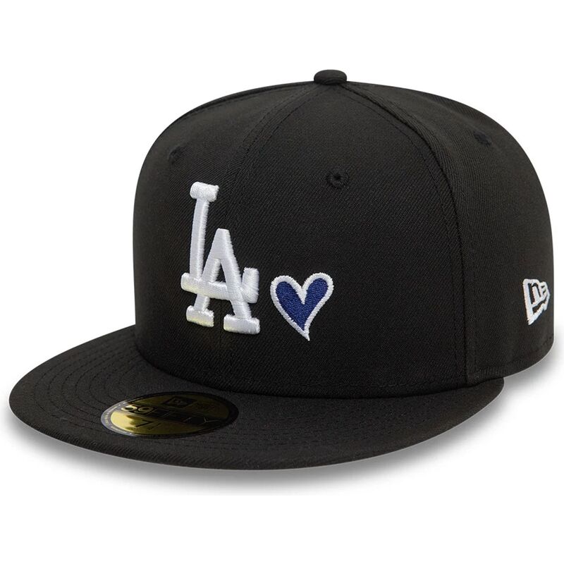 petten-plat-zwart-fitted-59fifty-heart-icon-van-los-angeles-dodgers-mlb-van-new-era