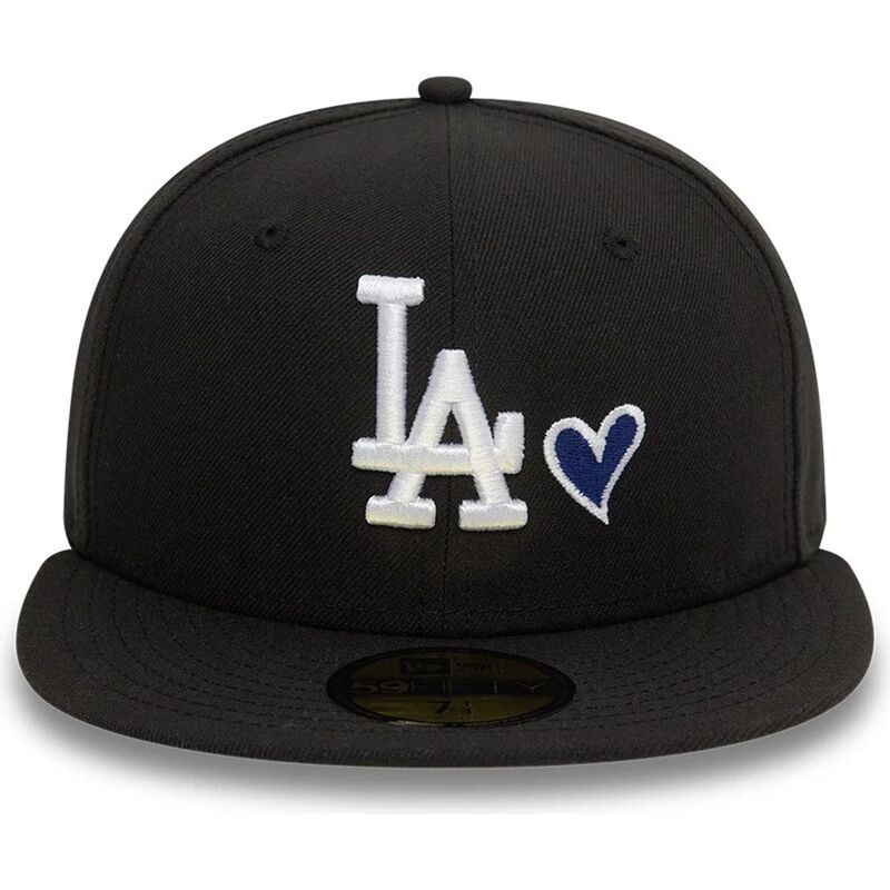 petten-plat-zwart-fitted-59fifty-heart-icon-van-los-angeles-dodgers-mlb-van-new-era