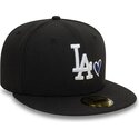 petten-plat-zwart-fitted-59fifty-heart-icon-van-los-angeles-dodgers-mlb-van-new-era