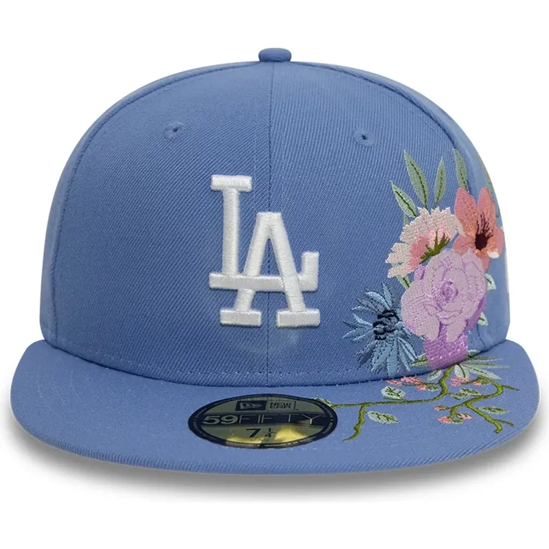 petten-plat-blauw-fitted-59fifty-floral-van-los-angeles-dodgers-mlb-van-new-era