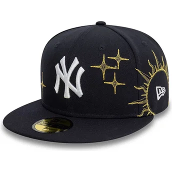 Petten plat marineblauw aangepast 59FIFTY Zodiac van New York Yankees MLB van New Era
