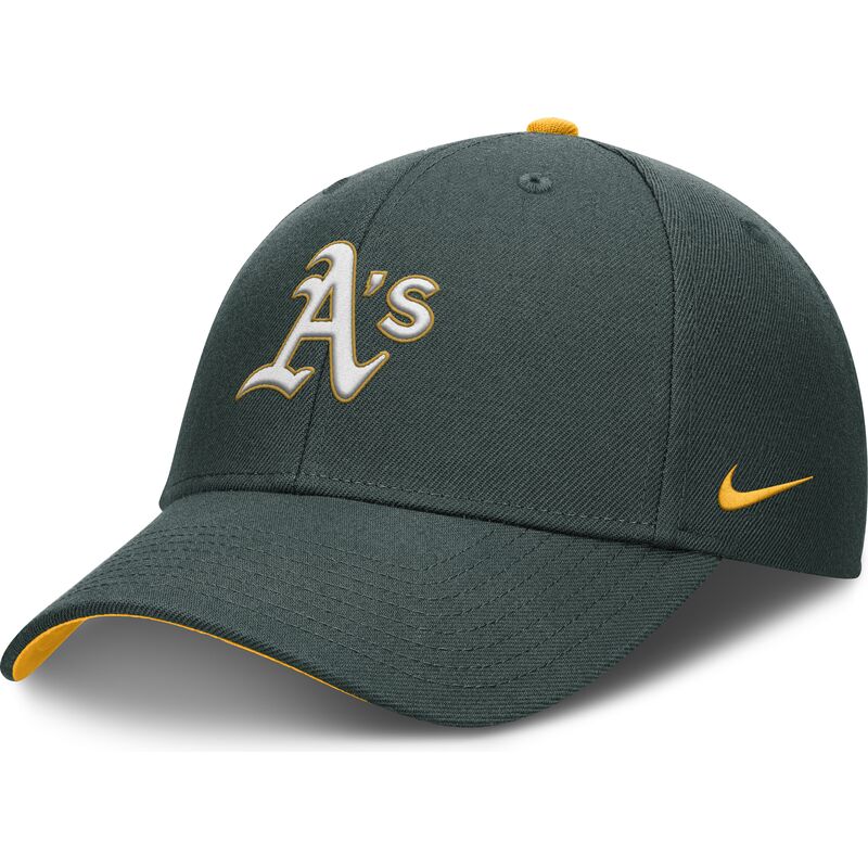 petten-gebogen-groen-verstelbare-band-voor-kinderen-dri-fit-club-structured-van-oakland-athletics-mlb-van-nike