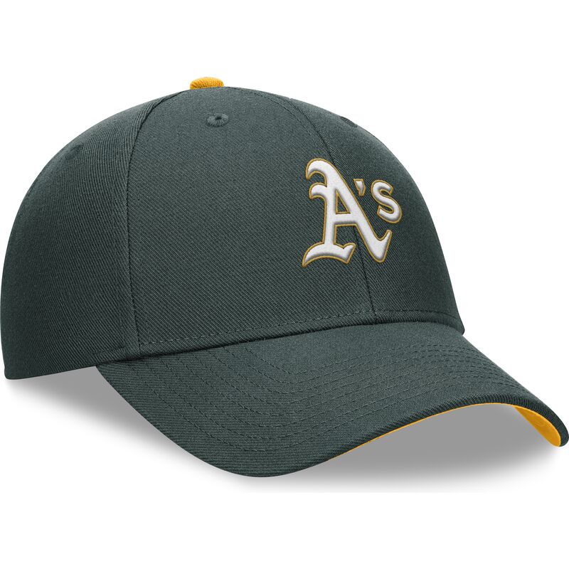 petten-gebogen-groen-verstelbare-band-voor-kinderen-dri-fit-club-structured-van-oakland-athletics-mlb-van-nike