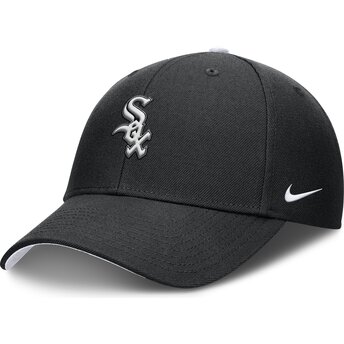 Nike Curved Brim Youth Dri-Fit Club Structured Chicago White Sox MLB Black Adjustable Cap
