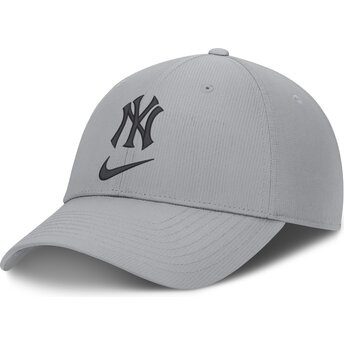 Gorra curva gris ajustable Primetime Club Structured UV Poly Ripstop de New York Yankees MLB de Nike